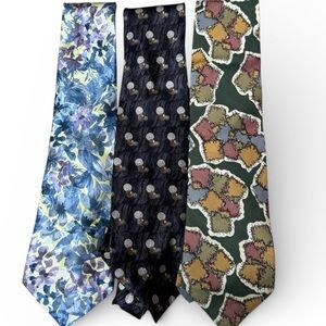 Bundle of Assorted Brands Colors Design Tie Set of 3